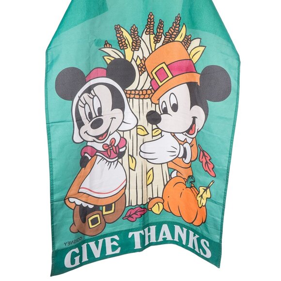 Disney Green Thanksgiving Towel with Mickey and Minnie - Picture 2 of 6
